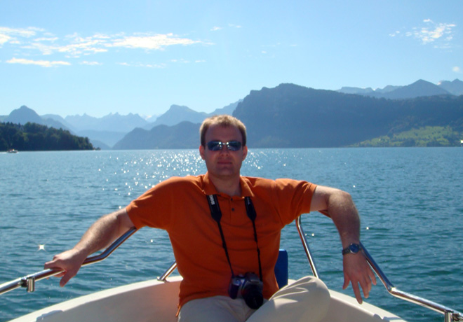 Na łodzi na jeziorze w Lucernie